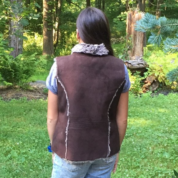 Vest Faux Fur Lined Toggle Bohemian Outerwear Dollhouse Boho - Picture 8 of 9